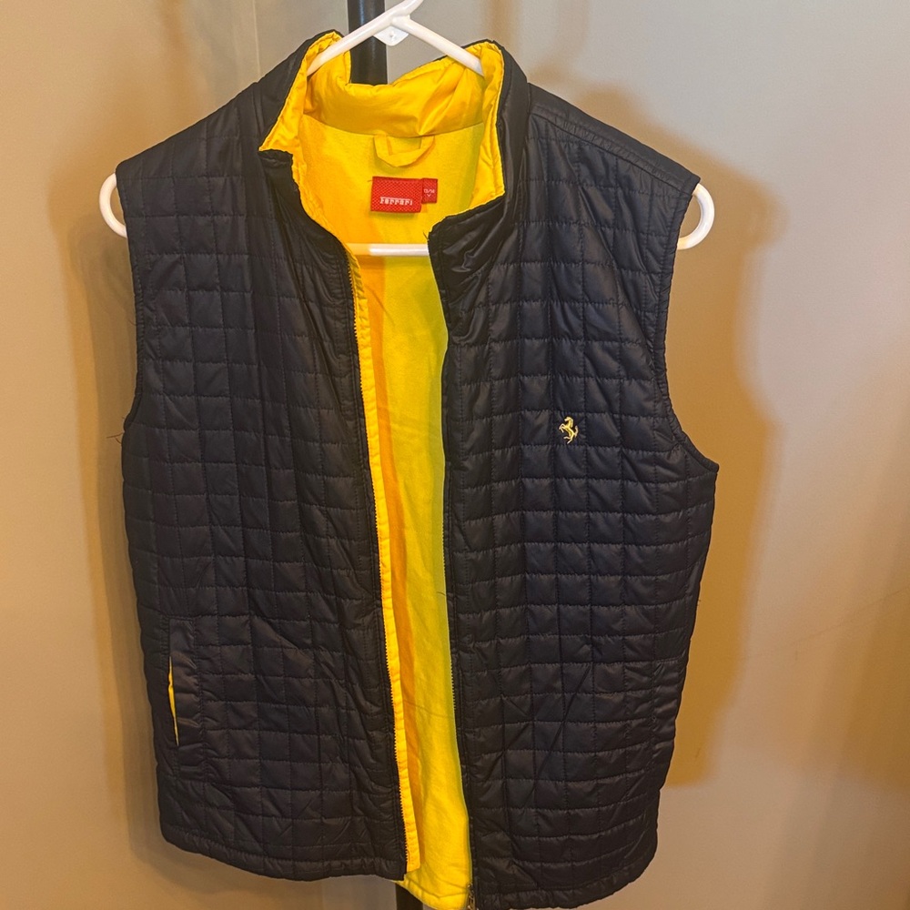Ferrari Navy Quilted Vest with Yellow Interior